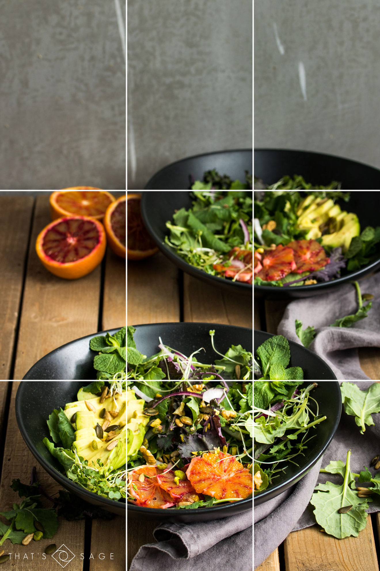 Rule of thirds food photography example on a 45° angle image