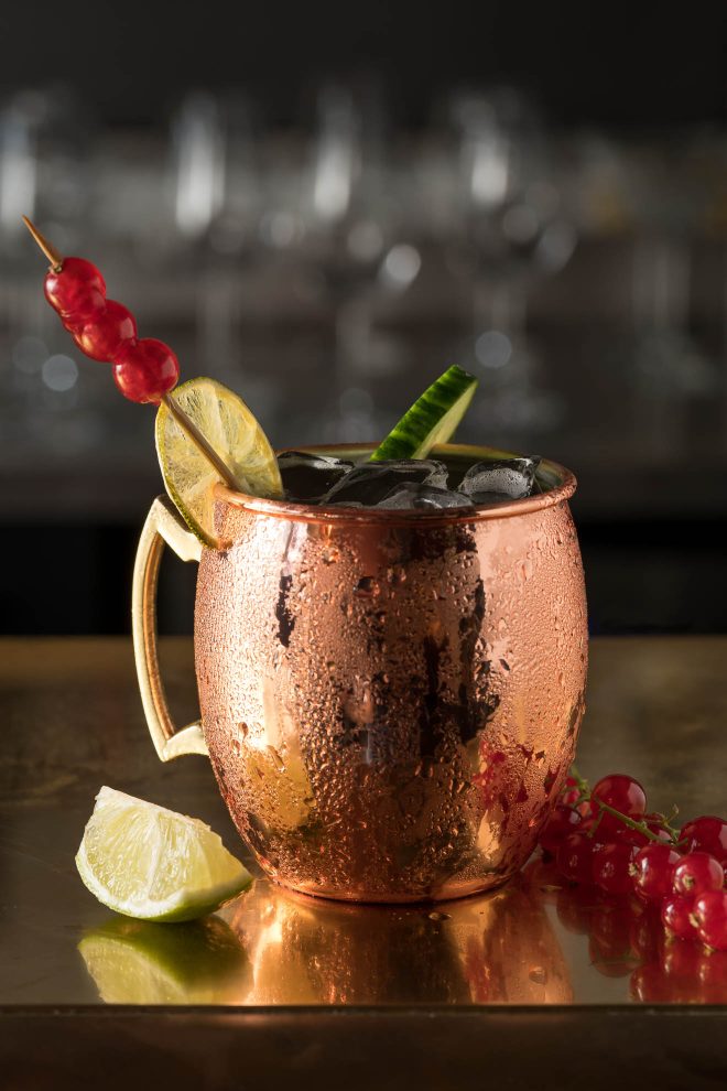 Food Styling a drink with condensation on the glass example