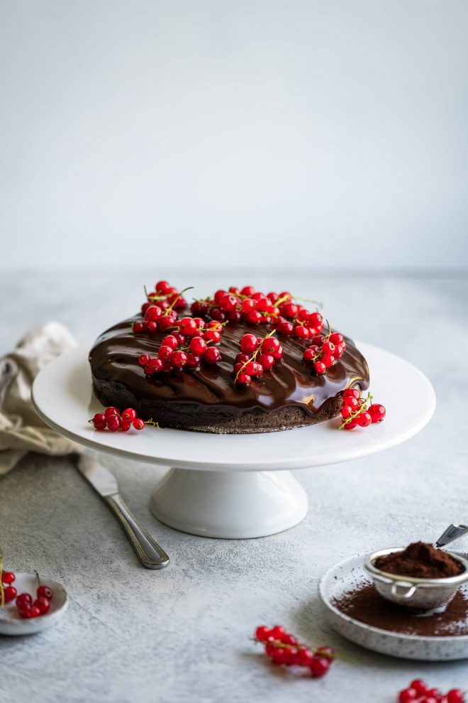 Photo of Chocolate Cake with Berries, photograph by Lauren Caris Short of Food Photography Academy