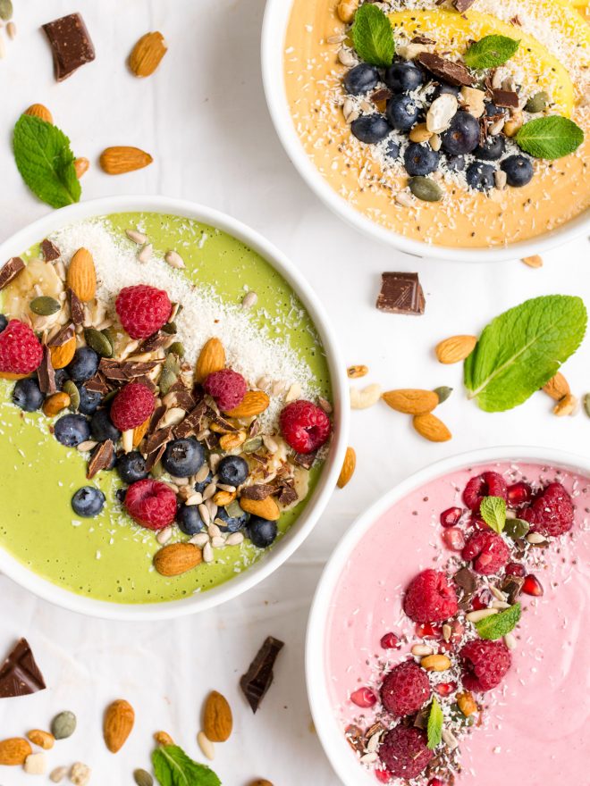 Smoothie bowls in 3 colours