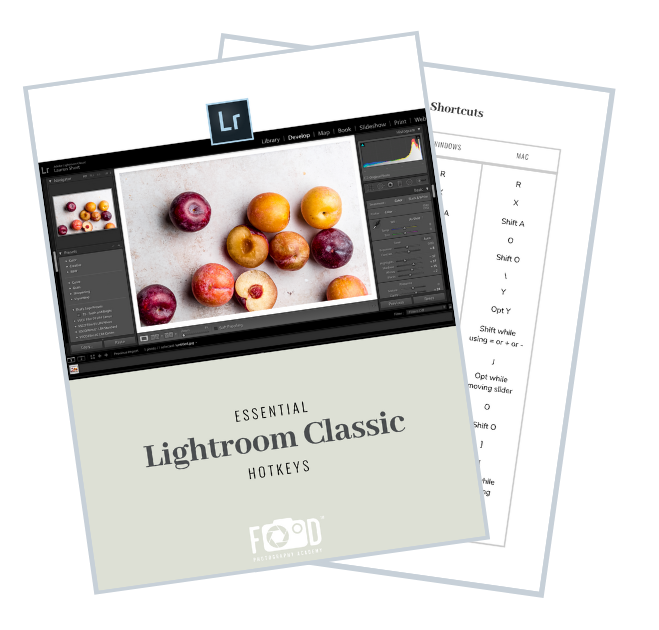 Lightroom Classic Keyboard Shortcuts for food photographers