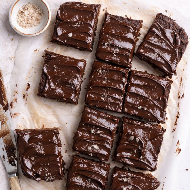 Flatlay image of brownies shot by Lauren Short from Food Photography Academy.
