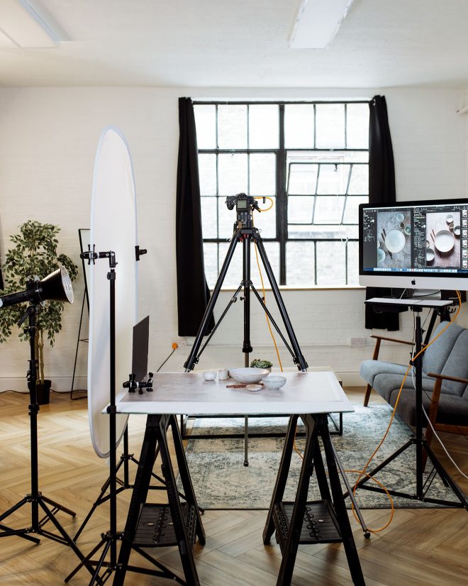 Food Photography Flatlay overhead example behind the scenes