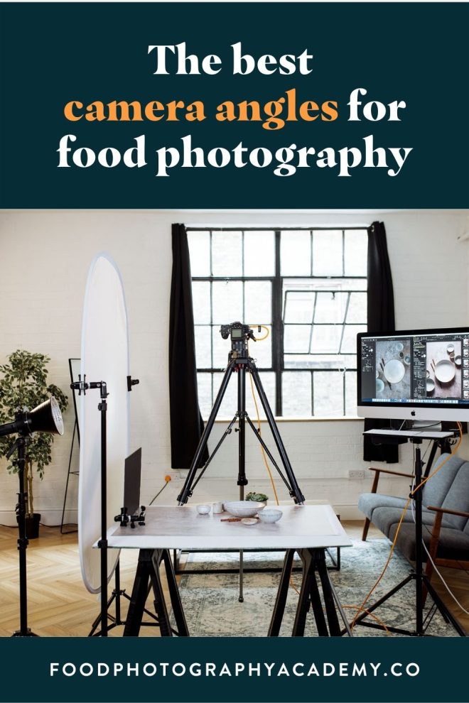 How to choose the best camera angle for food photography - pin image