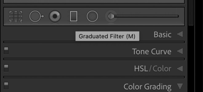 Graduated filter in Lightroom Classic