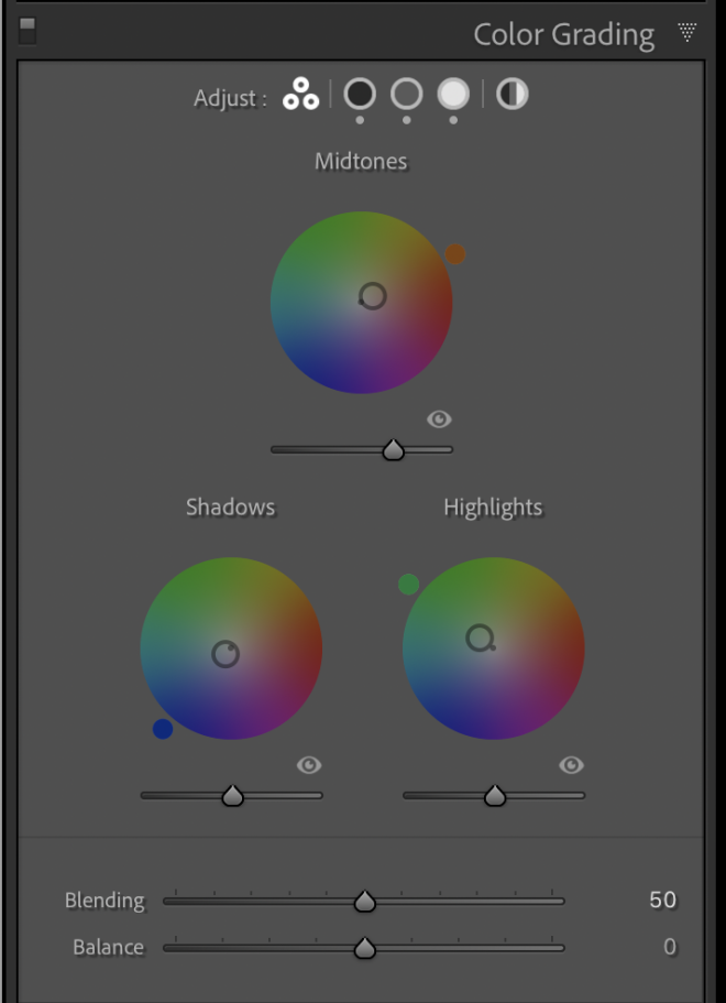 Lightroom Classic Color Grading Wheels