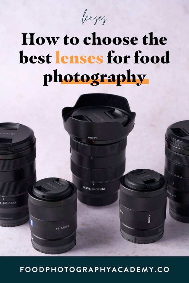 How to choose the best lenses for food photography - pin image